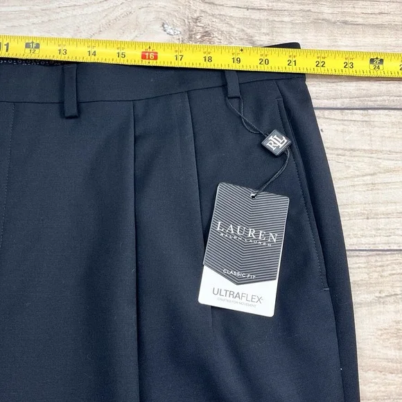 Ralph Lauren BLACK LABEL Wool Pleated Cuffed Pants UltraFlex Classic Fit 42x32 - Picture 5 of 7